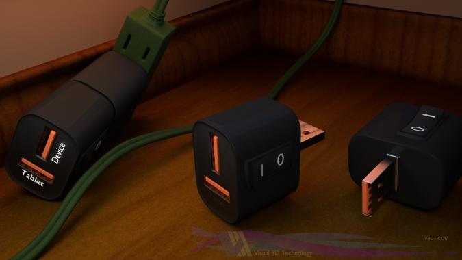Blender Render: USB Pass Through Device for Tablet.